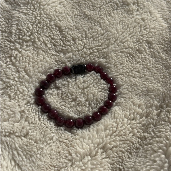Ruby Garnet Beaded Bracelet – Protective Energy | Artisan Crafted | Size 7.5 - Picture 5 of 6